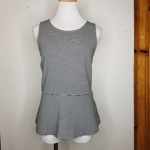 J. Crew Striped Peplum Top